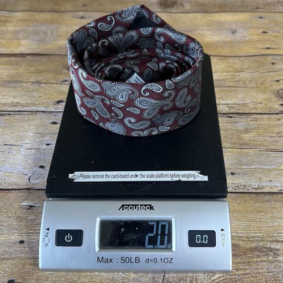 Croft & Barrow One Size Mens Tie Maroon and Gray 56”x 3” - Picture 11 of 11